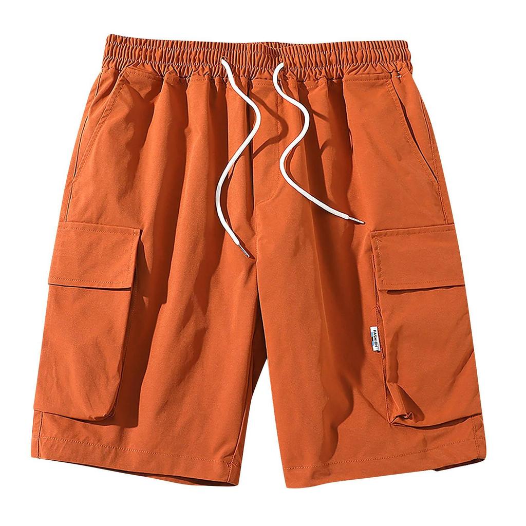 Men's Summer Cargo Shorts Loose Casual Multi-Pocket Drawstring Men's Jogging Cargo Shorts