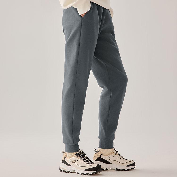 Skechers Fleece Lined Warm Fashionable Comfortable Soft Skin Friendly Mid Rise Tapered Solid Color Knit Sports Pants Women bottoms L425W092-013P