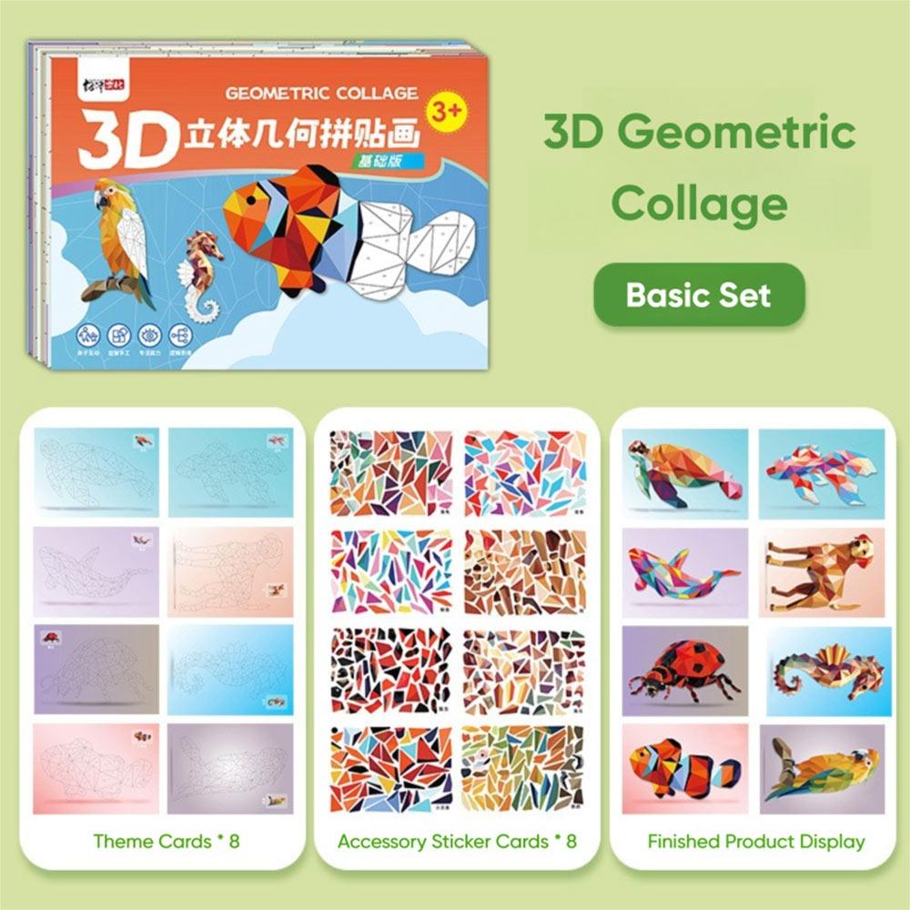 DIY Geometric Collage Sticker Book Versatile Handmade Sticker Toys Children's Stickers  Birthday