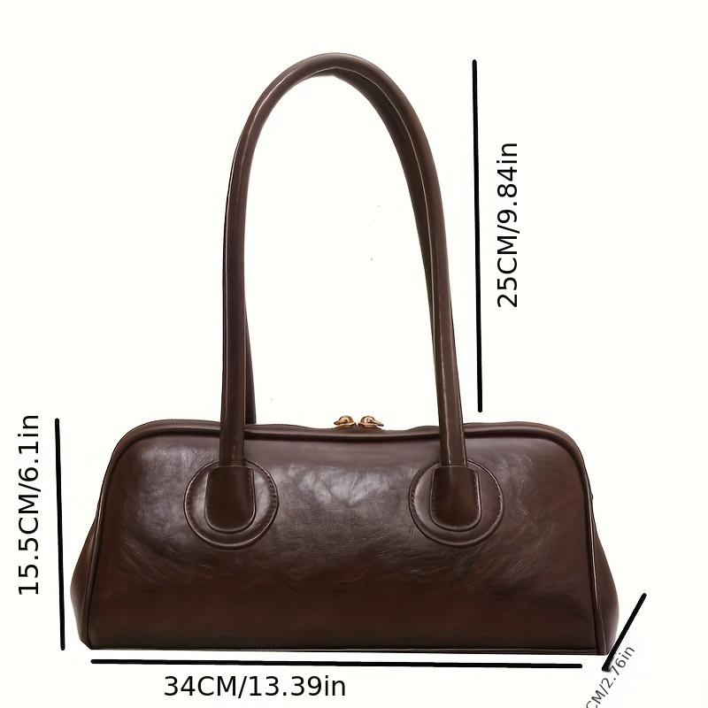Vintage Solide Schultertasche Retro Niedrige Armhandtasche Handtasche Und Damenmode Baguette-Handtasche