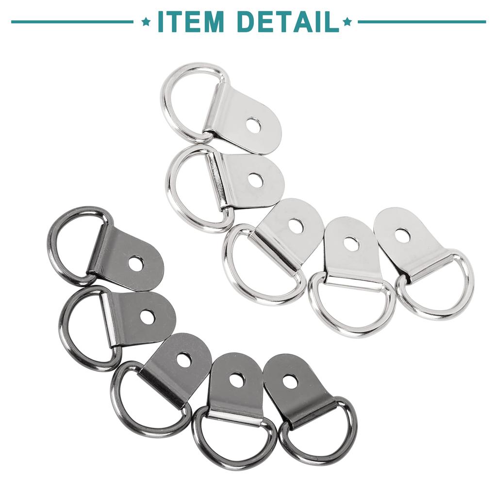 ACROPIX 20pcs D Shape Tie Down Anchor Lashing Rings for Car Truck Trailer Cargo RV Boat Silver Tone Titanium Tone