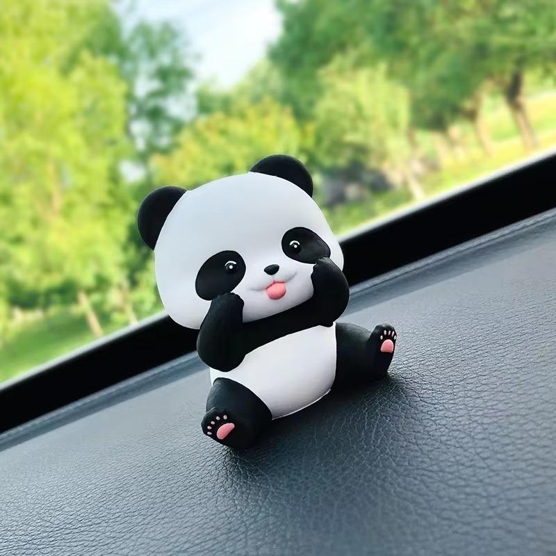 New Car Ornaments, Cute Panda Doll, Car Aromatherapy Perfume, Center Console Decoration, Cartoon Car Aroma Diffuser Stone
