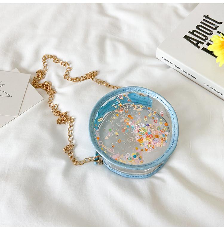Children Sand Flowing Sequins Transparent Single Shoulder Chain Bag Shoulder