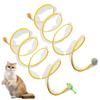 Folded Cat Tunnel S Type Cats Tunnel Spring Toy Mouse Tunnel with Balls and Crinkle Cat Outdoor Cat Toys for Kitten Interactive
