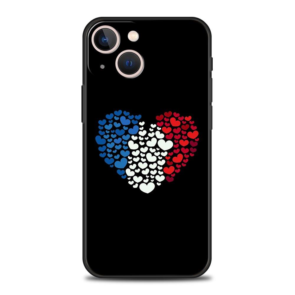 Luxury Phone Case For Apple iPhone 11 15 14 Pro MAX 12 13 7 8 Plus X XR XS MAX SE Silicone Black Cover Funda France flag