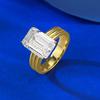 Jewelry Gold-Plated Inlaid 8 * 12 Rectangular Pagoda Ring