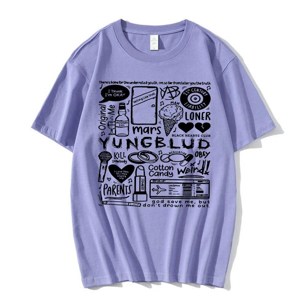 Tričko s potiskem Yungblud Unisex WoUnisex Oversize Tričko s krátkým rukávem Tričko s krátkým rukávem Hip-hopové tričko Grafika Unisex trička Streetwear