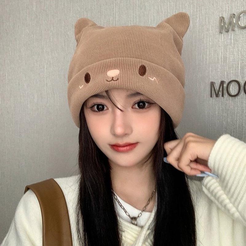 Postpartum Women's Knitted Autumn/Winter Beanie - Woolen Hat for Smaller Face Look