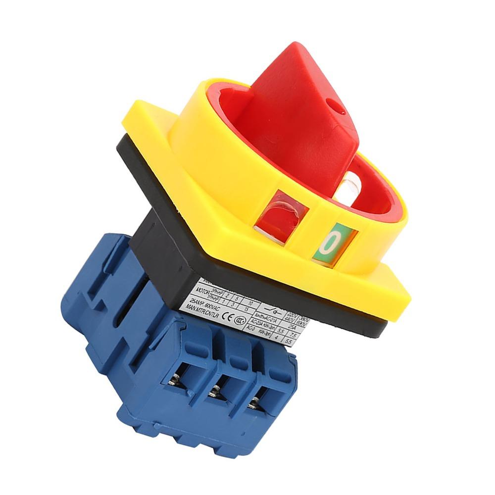 25A/32A Load Load Circuit Breaker Switch 3-Pole 65*65*95mm Load Circuit Breaker, Rotary Switch High Current on Off