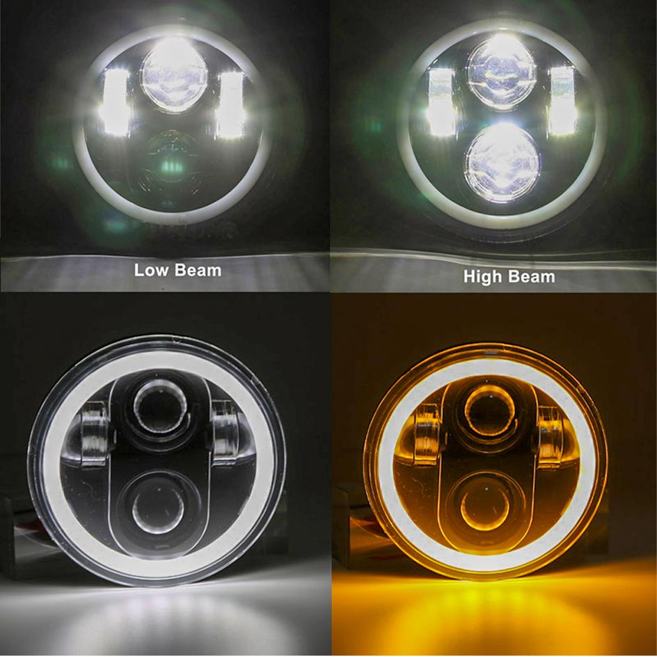 2 Pcs 5 3/4" Motorcycle Headlamp 5.75 Inch LED Headlight for Harley Triumph Rocket Iii 3 Speed Triple Street Triple Thunde