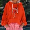 Women's Christmas Print Loose Casual Long Sleeve Hooded Sweatshirt