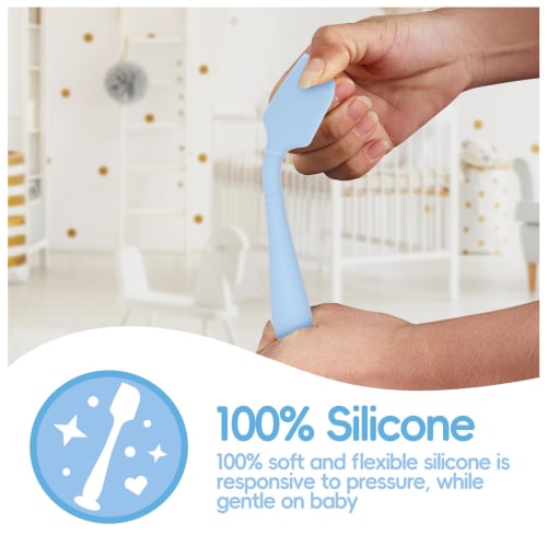 Diaper Cream Spatula with Hygienic Travel Case, 2-Pack, Baby Butt Paste Spatula with Baby Suction Base, Soft Silicone Diaper Rash Cream Applicator, La