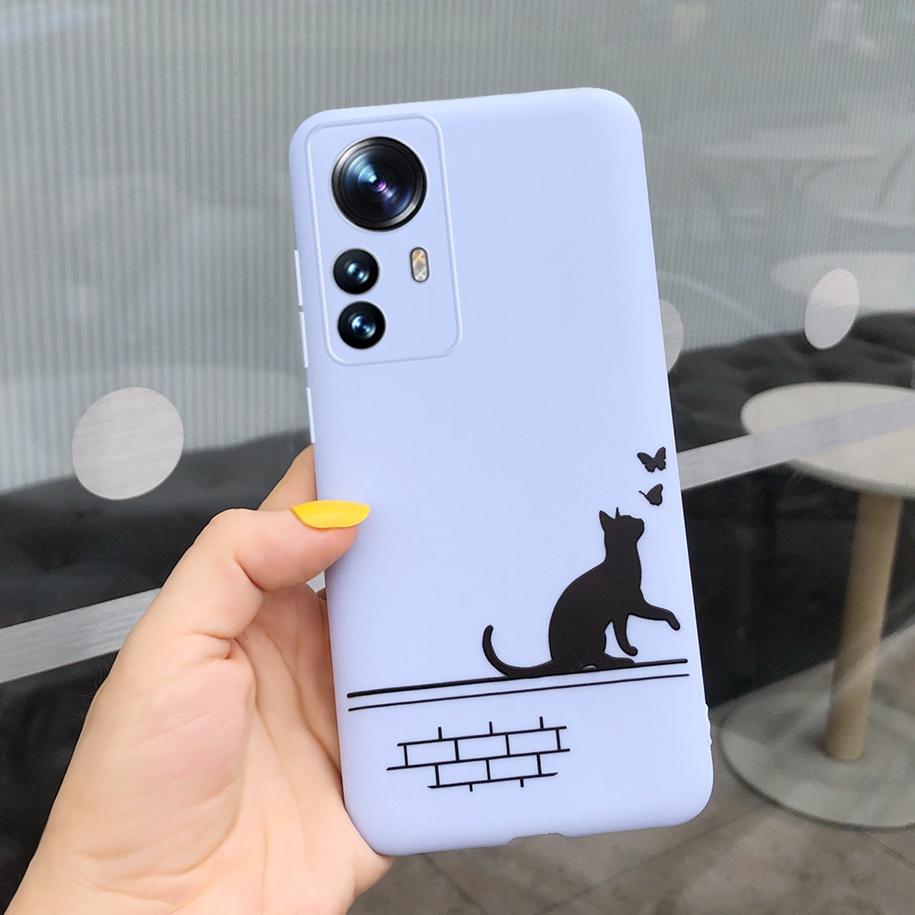 For Xiaomi 12 Pro 5G Case Cute Cartoon Painted Matte Cover For Xiaomi Mi 12 Pro 5G Global Funda on Xiomi 12 Pro Mi12 12X 5G Capa
