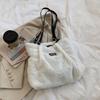 Versatile Cow Pattern Plush Shoulder Bag Large Capacity Women Handbag for Everyday Use