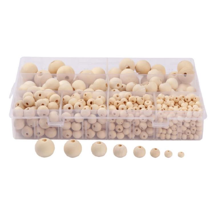 Set of 485 Mixed Size Beads Set for DIY Jewelry Projects Wood Beads Decorations