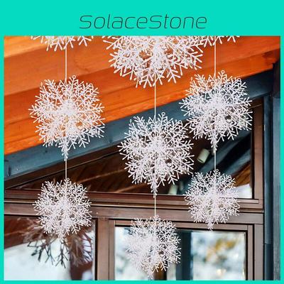 Hochwertiger Weißer Schneeflocken-Weihnachtsbaumschmuck Ideal für festliche Feiern