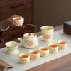 Ru Kiln Ceramic Peony Tea Set