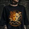 Sun and Moon T-Shirt, Celestial Graphic Tee, Japanese Wave Shirt, Yin Yang Aesthetic, Astronomy Gift, Astrology Oversized Tee