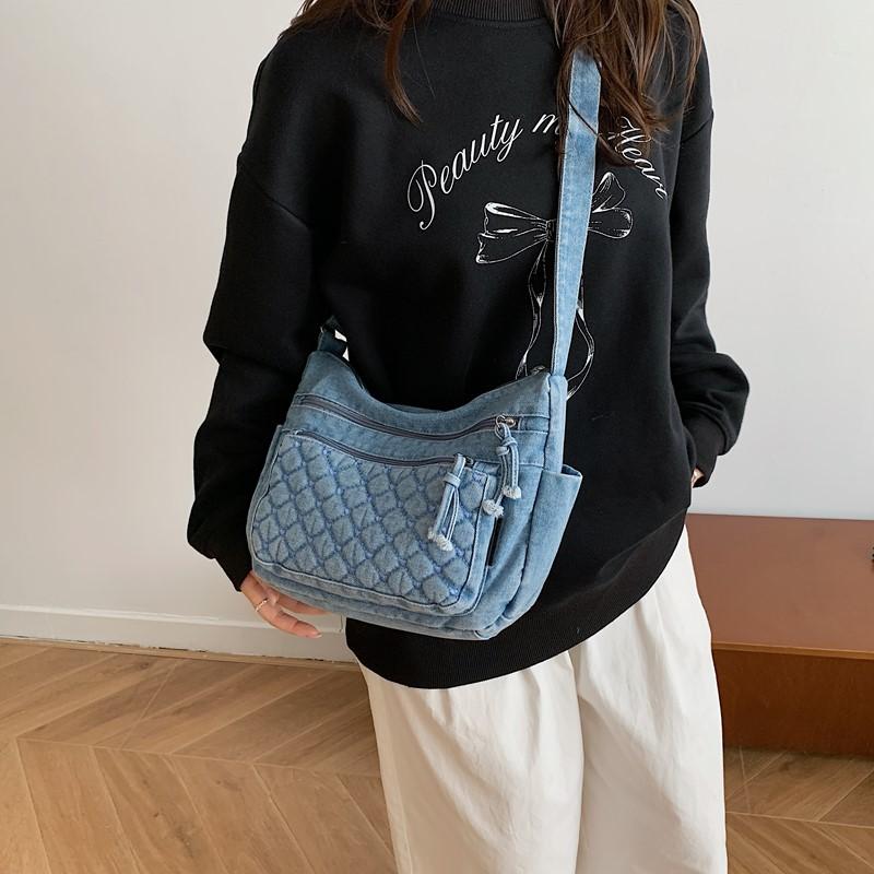 Denim Multi-Layer Small Square Bag Women's Shoulder Crossbody Bag