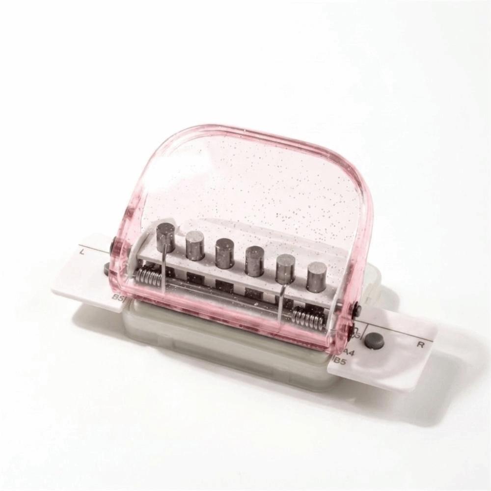 6-Hole Binder Hole Puncher Transparent Round Hole Paper Punching Machine Portable Manual Punching Loose Leaf Hole Puncher