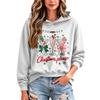 Women's Casual Christmas Print Hooded Top for Holiday and Winter Wear