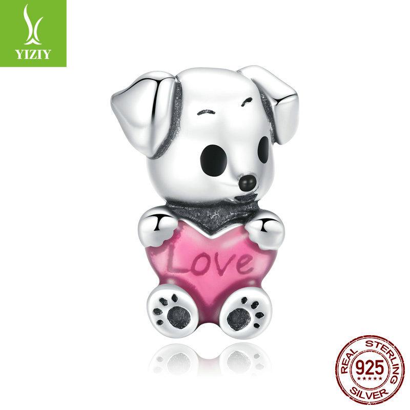 S925 Sterling Silver Cute Pet Paw Print Beads Collection Picture, Trendy Fashion Animal Diy Jewelry Accessories