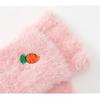 Cartoon Carrot Flip Gloves Women's Winter Fleece Warm Rabbit Ear Plush Half-finger Gloves