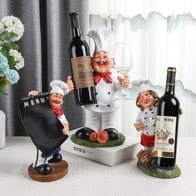 Europeisk Kreativ Design Vinhylla Prydnader Kock Karaktärsform Västerländsk Restaurang Vinskåp Bordsdekoration Vin Rödvinshylla