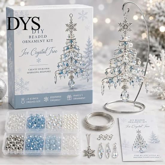 Juegos de Decoraciones Colgantes Navideñas Kit de Adorno de Cuentas para Árbol de Navidad DIY, Juego de Manualidades con Cuentas 3D, Regalos de Manualidades para Aficionados Hecho Fácil para Principiantes con
