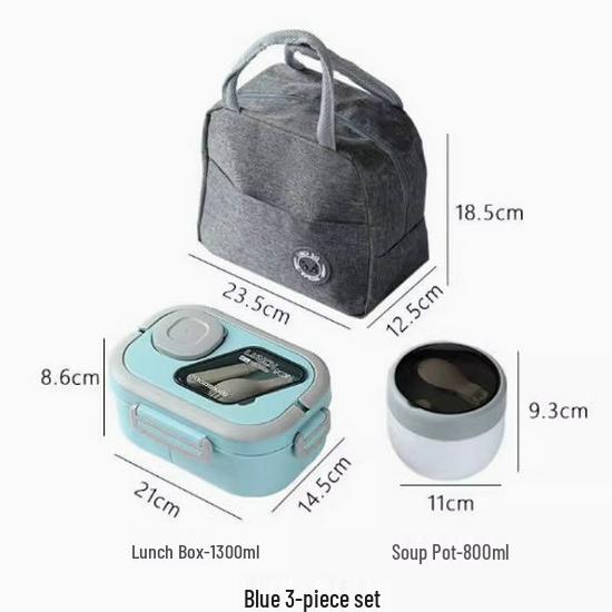 Compact Insulated Lunch Bag & Microwaveable Bento Box for Students & Office Workers