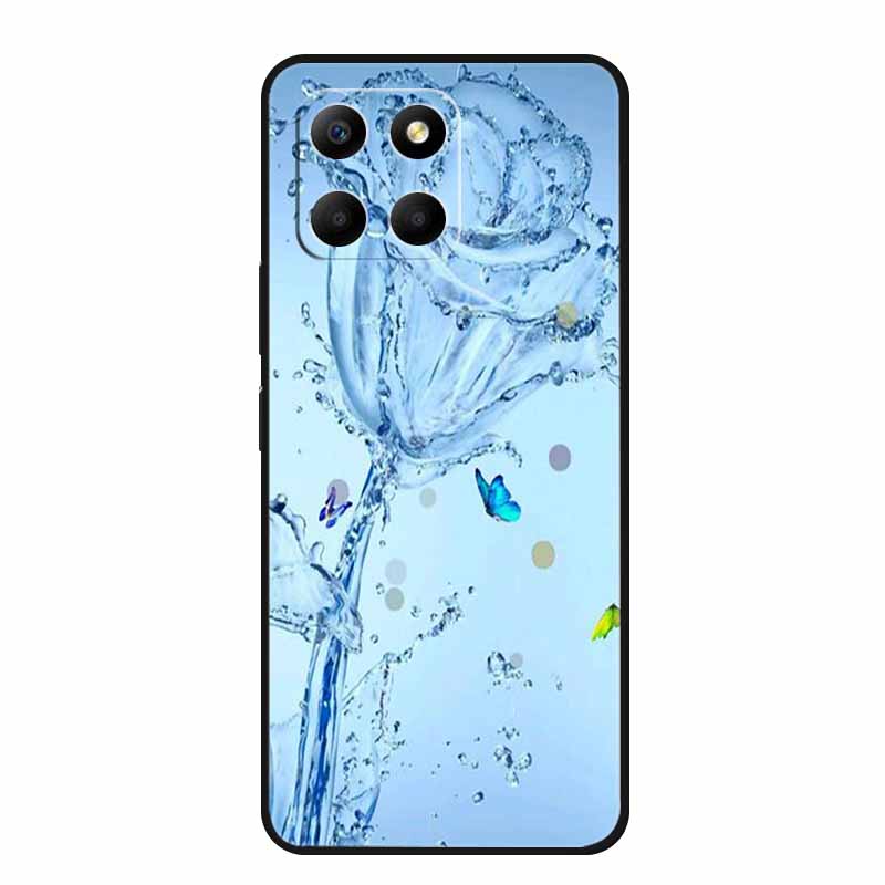 Etui For Honor X6a Zwierzęta TPU Silikon Miękki Tylny Pokrowiec na Telefon dla Huawei Honor X6a HonorX6A 2023 Ochronny Wilk Czarny Fajny Capa