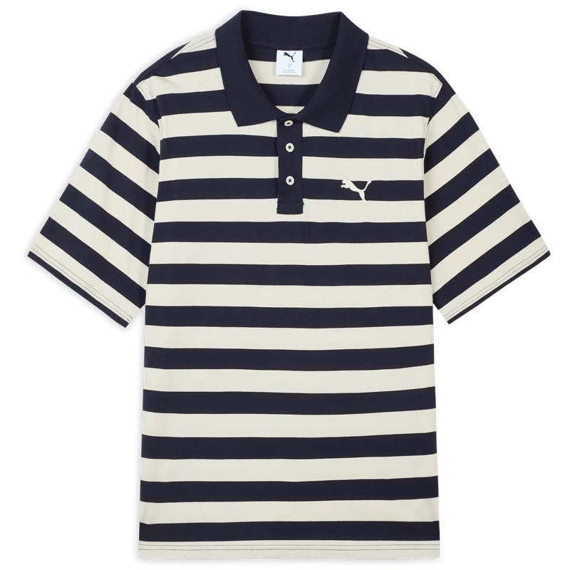 PUMA Unisex Retro Stripe Short Sleeve Polo Shirt M