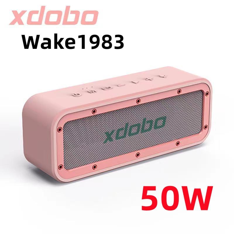 

XDOBO WAKE1983 Мощный Bluetooth-динамик мощностью 50 Вт для улицы, портативный IPX7, водонепроницаемый двойной динамик с объемным звуком 360 градусов TWS, настольный динамик розовый