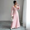 Women's Luxury A-Line Maxi Dress, Slim Fit Minimalist Long Sleeve Gown with Flared Hem, Sophisticated Evening Dress for Special Occasions