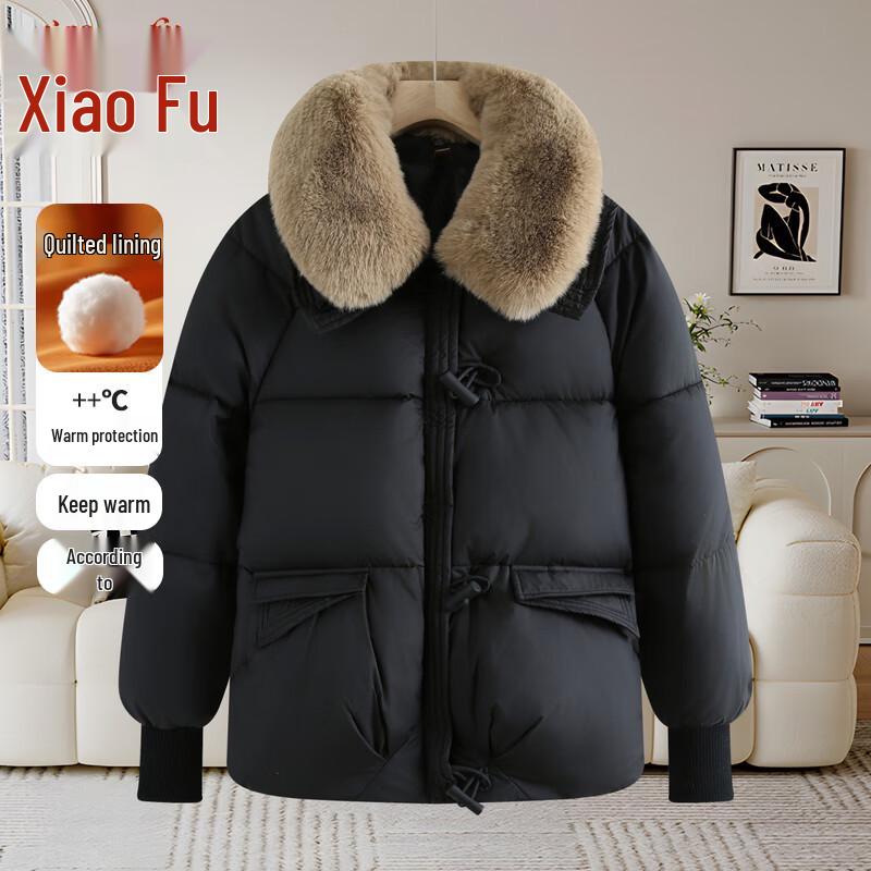 

Женская зимняя стеганая куртка Xiaofu с воротником из искусственного меха XL