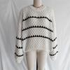 Dámský pulovr Svetr Pruhovaný potisk Volný střih Pletený svetr Topy Kulatý výstřih