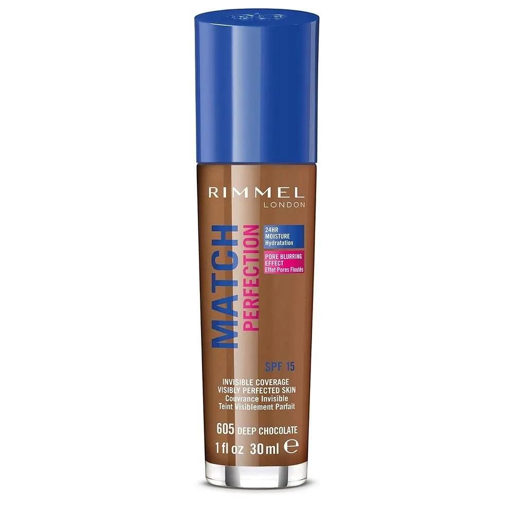 Тональная основа Rimmel Match Perfection 30 мл 1 упаковка 605 Deep Chocolate Rimmel London Match Perfection Foundation, 30 мл