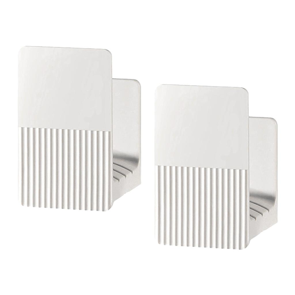 1 Pair of Pot Pan Lid Holder Punch Free Wall Mount Organizer Plastic Kitchen Storage Rack White