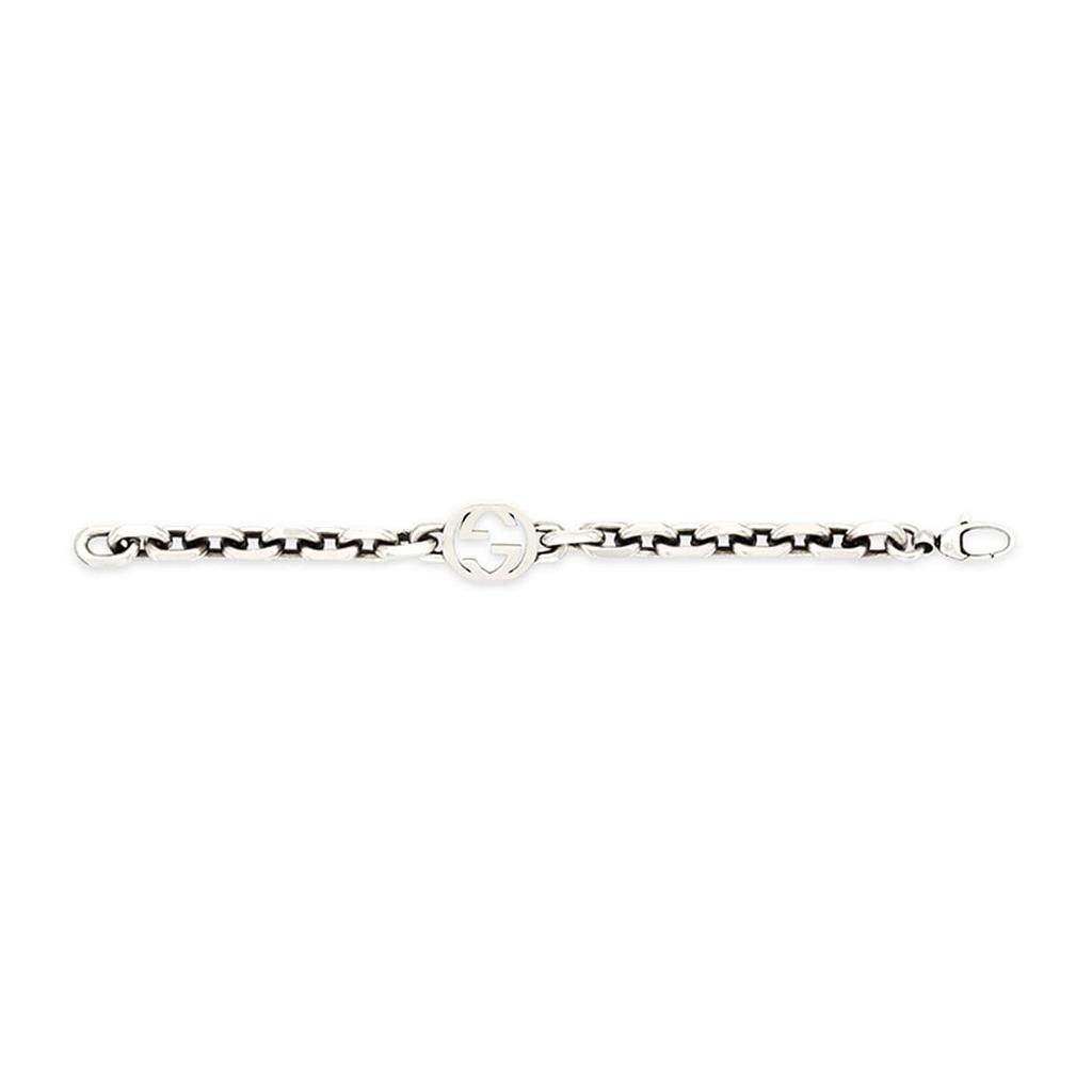 Gucci Verriegelndes doppeltes G mattes 925er Silberarmband Herrenarmband 627068-J8400-0728