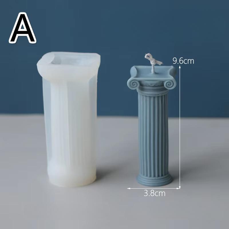 Simple Style Home Decoration Roman Column Candle Mold European Scented Candle DIY Mold Plaster Mold