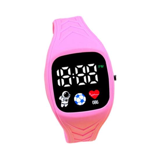 

Светодиодные электронные часы, регулируемые яркие цвета, мягкий силиконовый ремешок, квадратный циферблат «космонавт», детские студенческие повседневные спортивные цифровые наручные часы, подарок на день рождения розовый