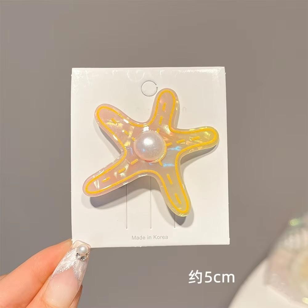 Colorful Sweet Cute Acrylic Ocean Style Starfish Shell Hair Clip for Women Girls Forehead Fringe Clip Fashion Summer Beach Gifts