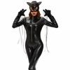 Frauen Cosplay Kostüm Katzenanzug Enger Overall Bodysuit Uniform Frau Schwarzer Catsuit