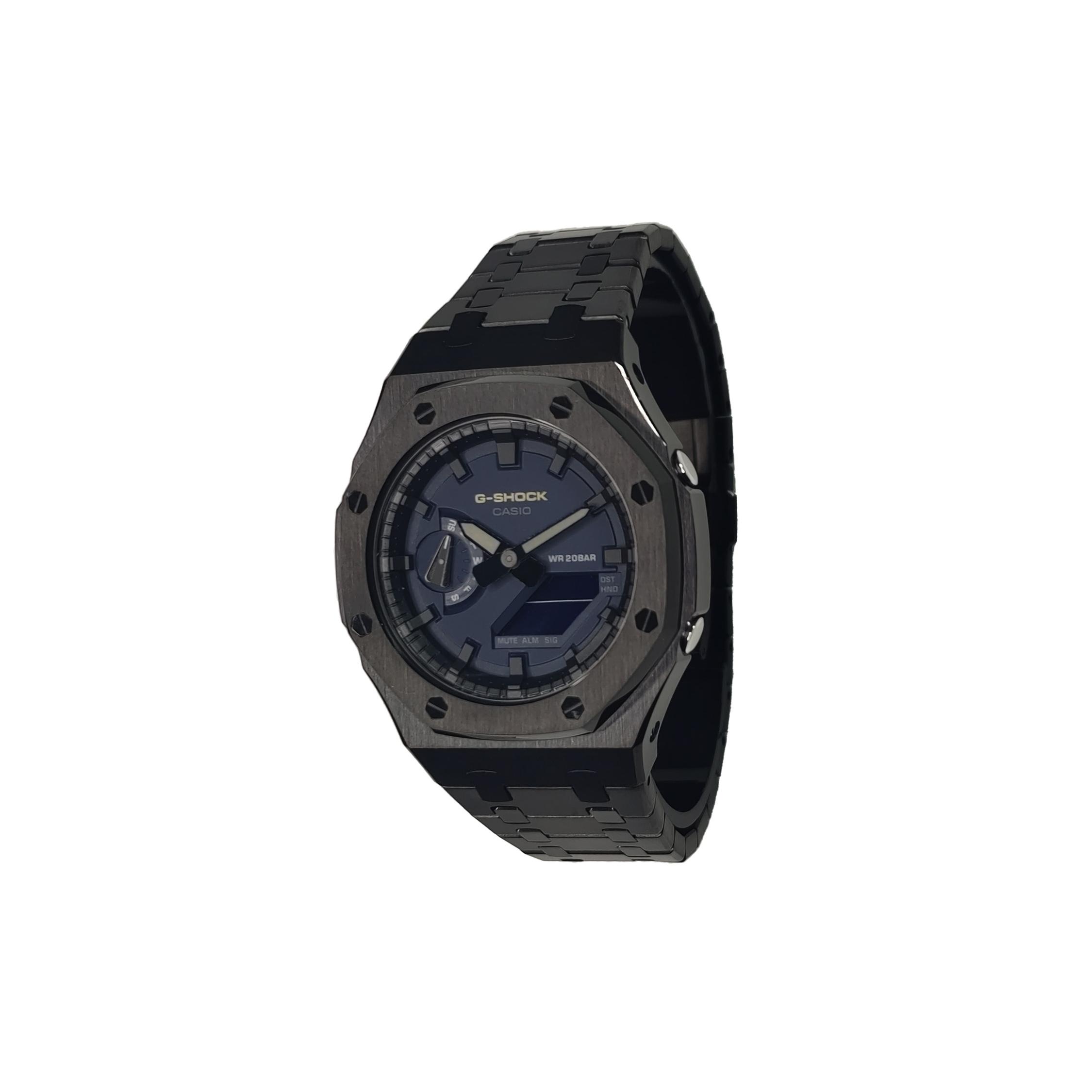 

CASIO Men Liquid Crystal,Analog Dual Display Series 44mm Blue Watch GA-2100-1A1(Watch3--)