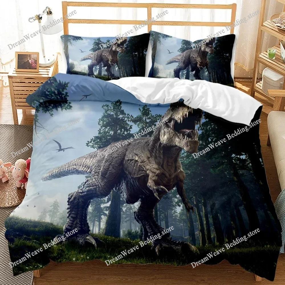 Jurassic Dinosaur Bedding Set Single Twin Full Queen King Size Bed Set Aldult Kid Bedroom Duvetcover Sets Bed Sheet Set 741