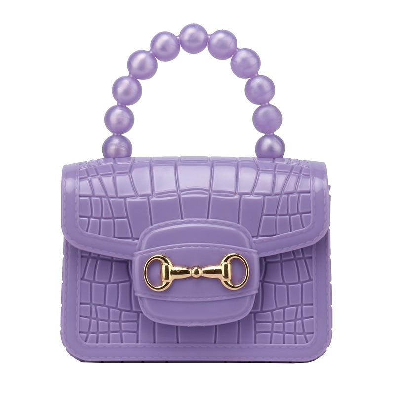 Pearl stone pattern jelly bag versatile lock women's bag