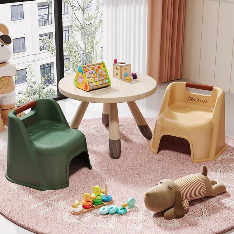 Thick Plastic Children's Cookie Stool, Home Shoe Bench, Non-Slip Bathroom Stool, Cartoon Low Stool for Kids' Room or Bathroom