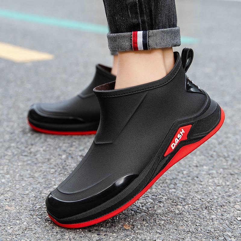 New men's rain shoes waterproof shoes non-slip rain shoes short rain boots fashion casual foot rubber shoes