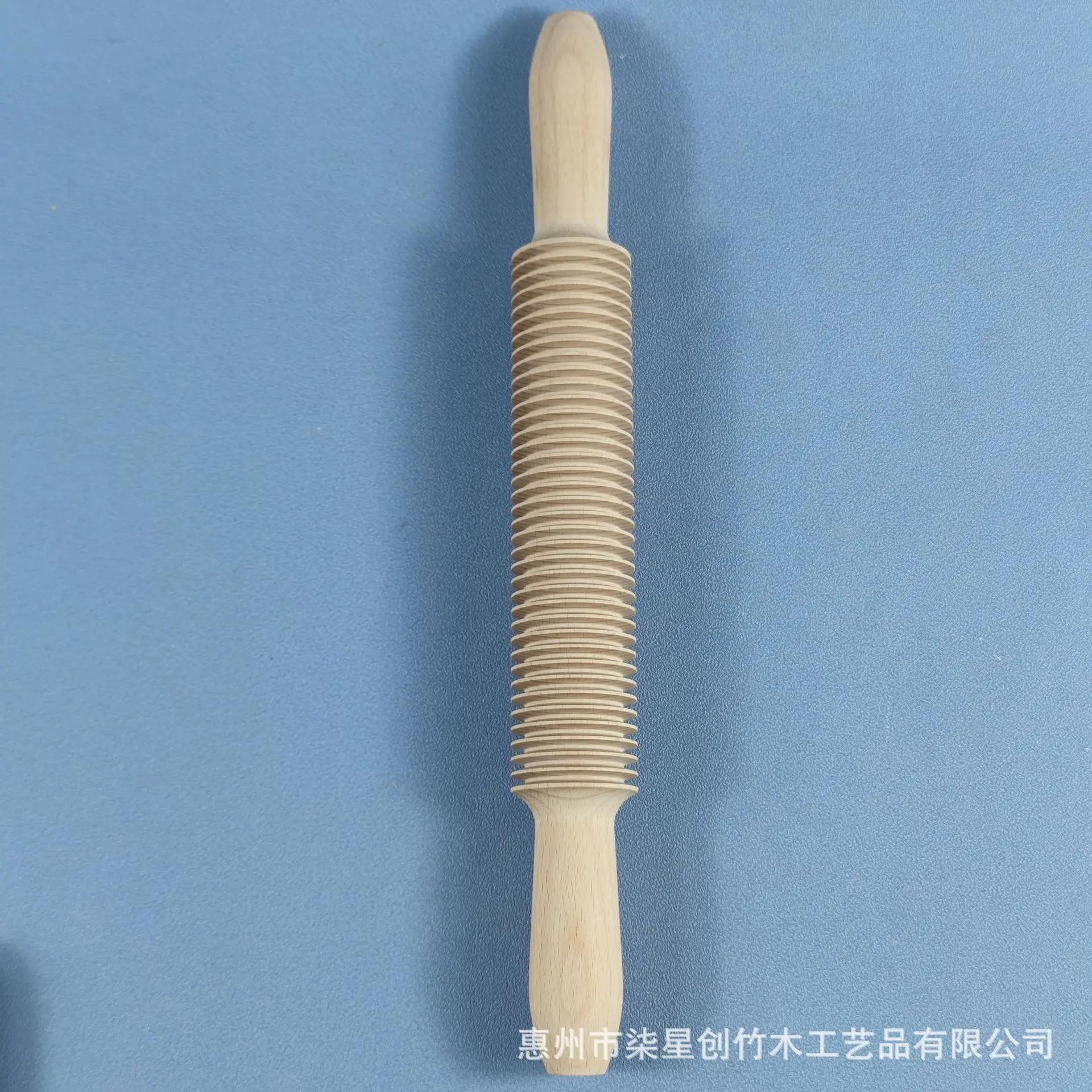 

Деревянная скалка для хлеба, теста, теста, ролика для раскатки, скалка 2-в-1, винтовая резьба, кухонные принадлежности для выпечки и приготовления пищи 33cm