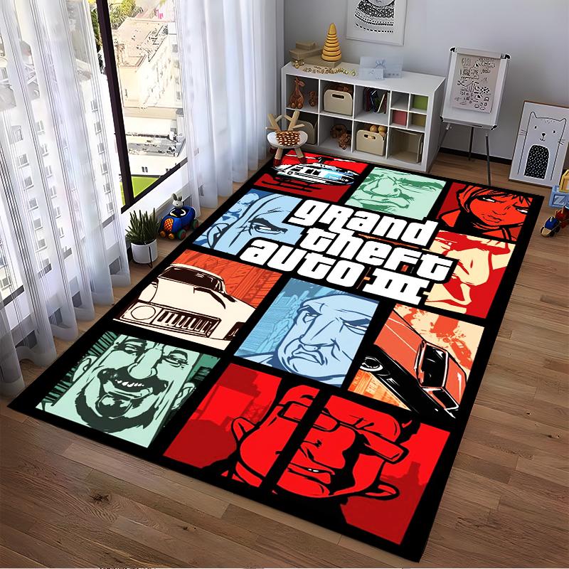 Grand Theft Auto III Graphic Design Rug Non-slip rug suitable for living room and bedroom sofas.